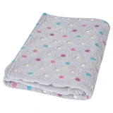 BabyMatex, manta de microfibra Milly, 75 cm x 100 cm, gris con lunares de colores