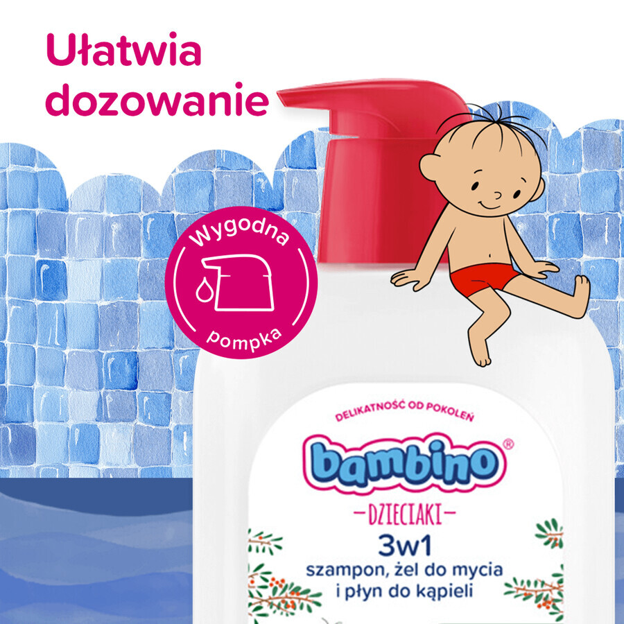 Bambino Kids, gel de spălare pentru corp și păr 2 în 1, surykats, de la 1 an, 1 l