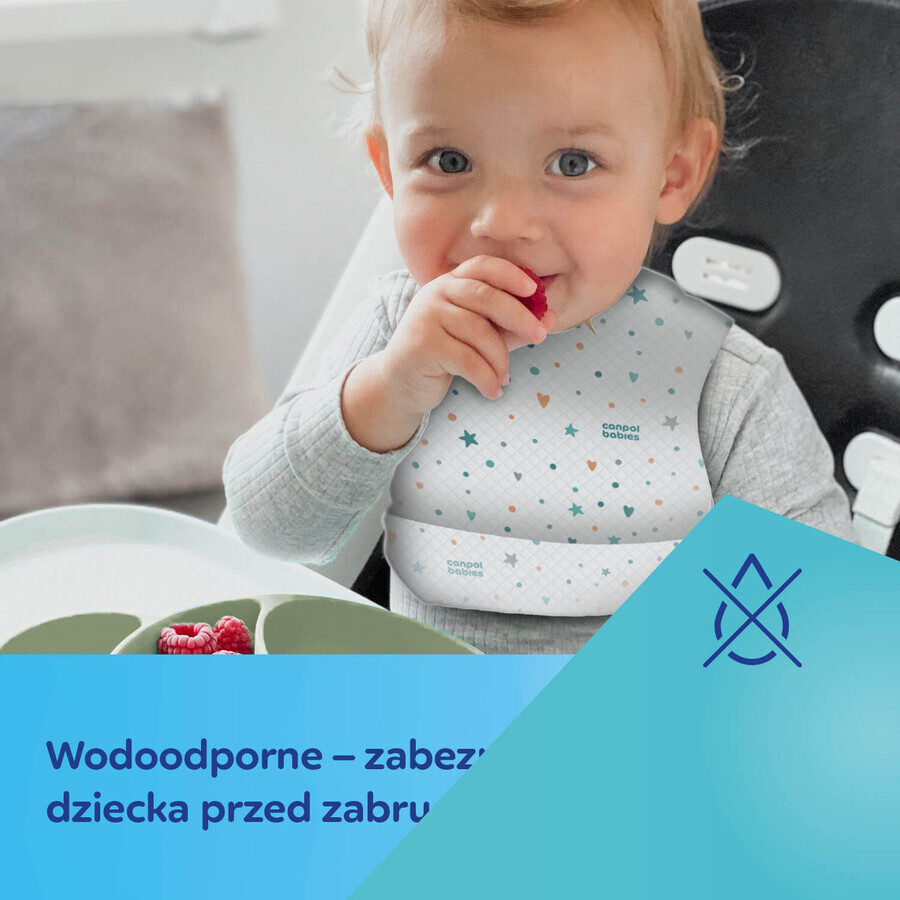 Canpol Babies, waterdichte wegwerp slabbetjes met zakje, 10 stuks