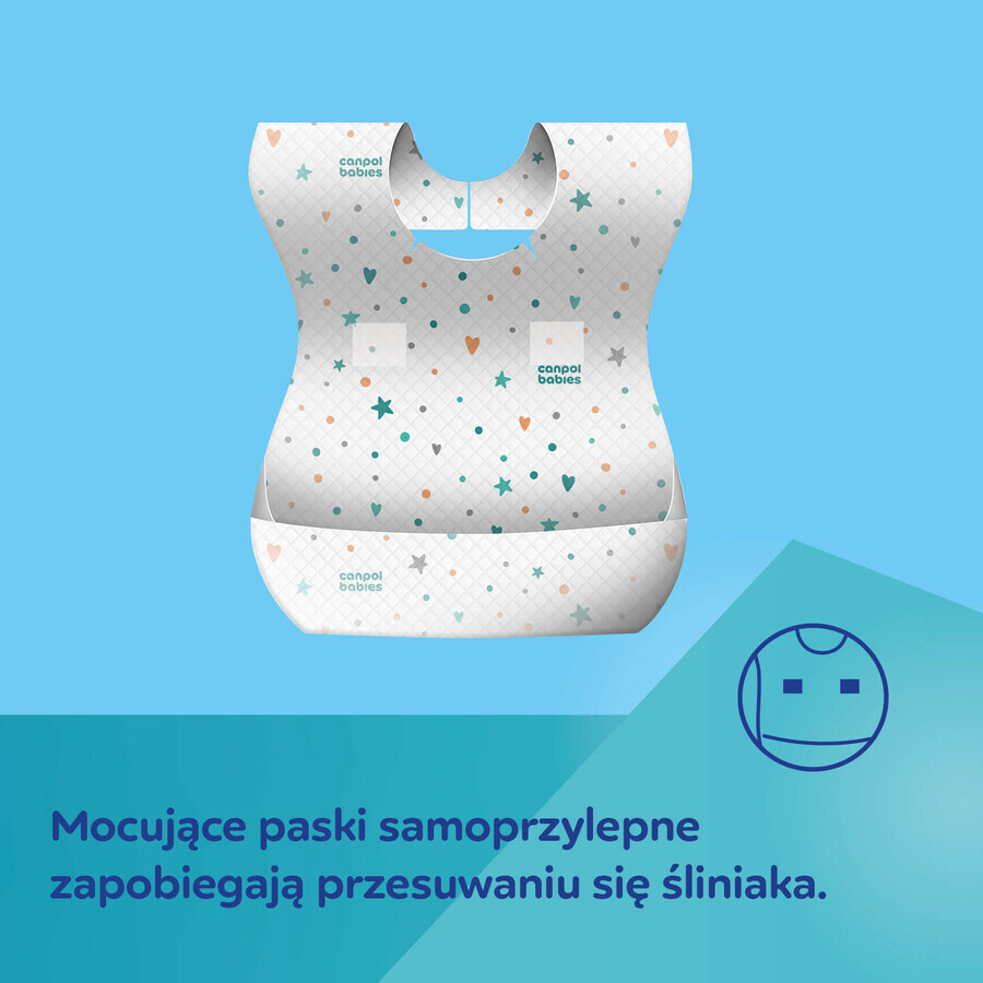 Canpol Babies, waterdichte wegwerp slabbetjes met zakje, 10 stuks