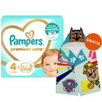 Pampers Premium Care, pannolini taglia 4, 9-14 kg, 104 pezzi + asciugamano Psi Patrol in omaggio Pampers Premium Care, pannolini taglia 4, 9-14 kg, 104 pezzi + asciugamano Psi Patrol in omaggio