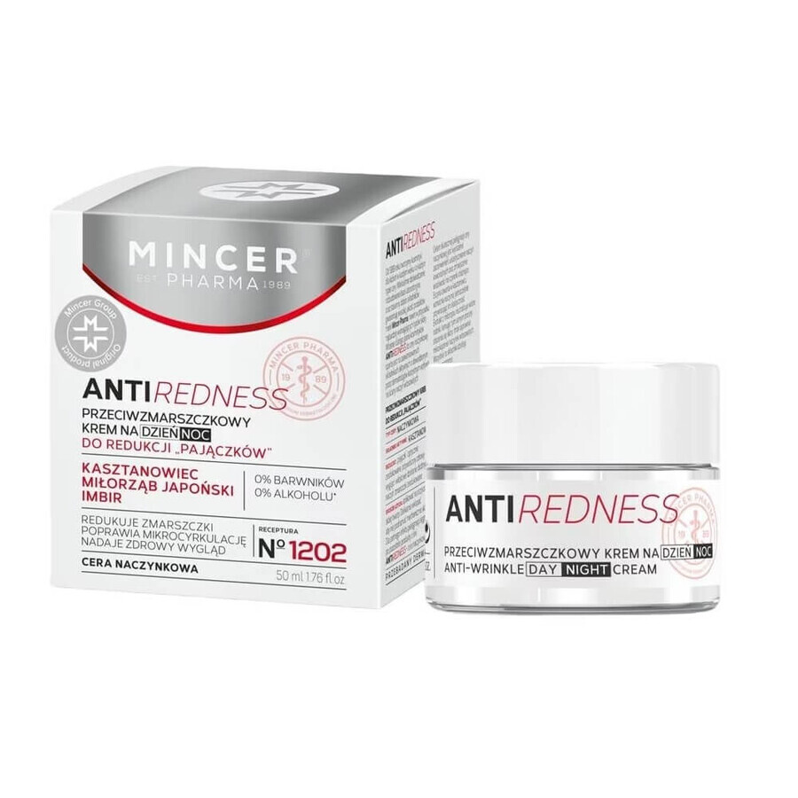 Mincer Pharma Anti-Rötungen Anti-Falten Creme zur Reduzierung von Besenreisern Tag/Nacht Nr.1202, 50 ml