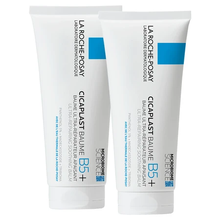 La Roche-Posay Kit Cicaplast Baume B5+, lotion apaisante et régénérante, 2 x 100 ml
