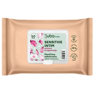 Luba Eco Family, papier hygiénique humidifié, intimité sensible, 50 pièces