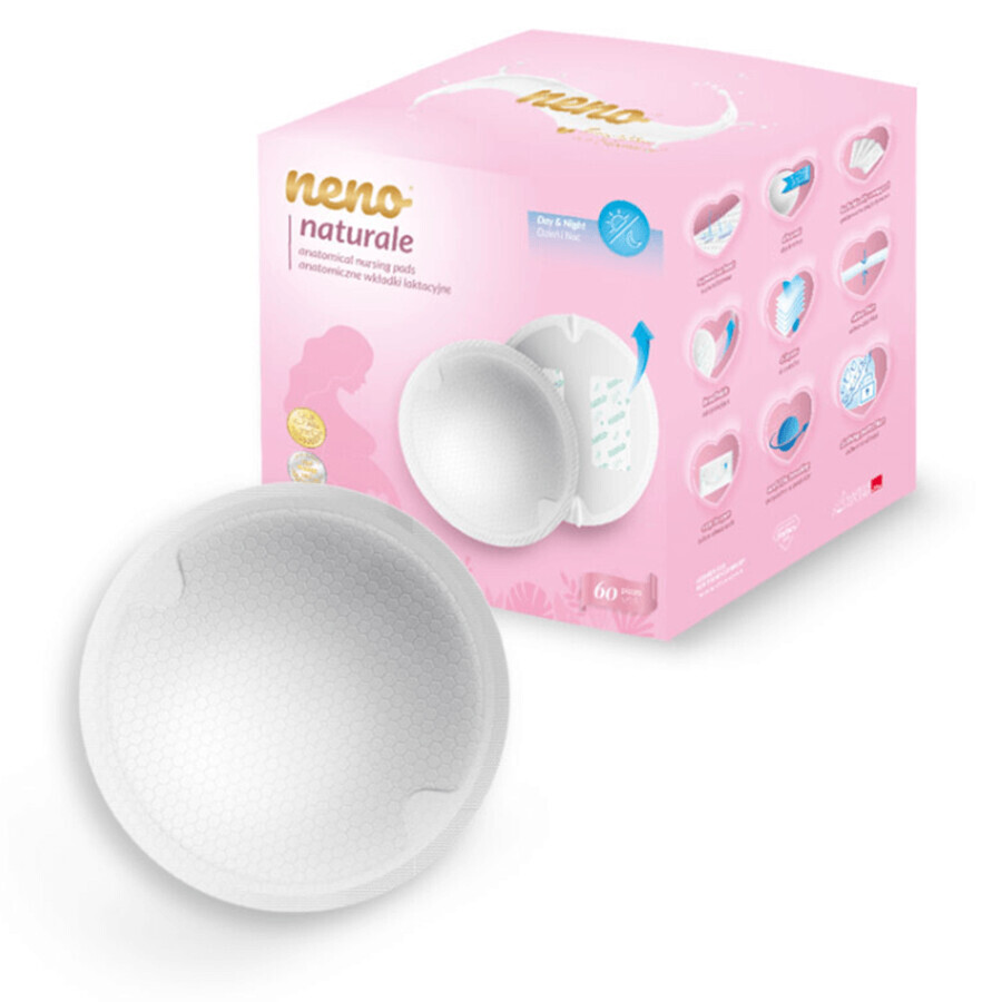Neno Naturale, breast pads, 60 pieces