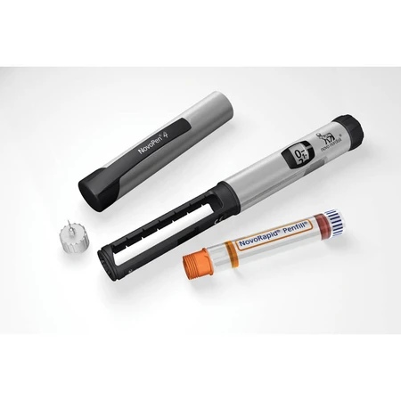 NovoPen 4, insuline-injector, zilver