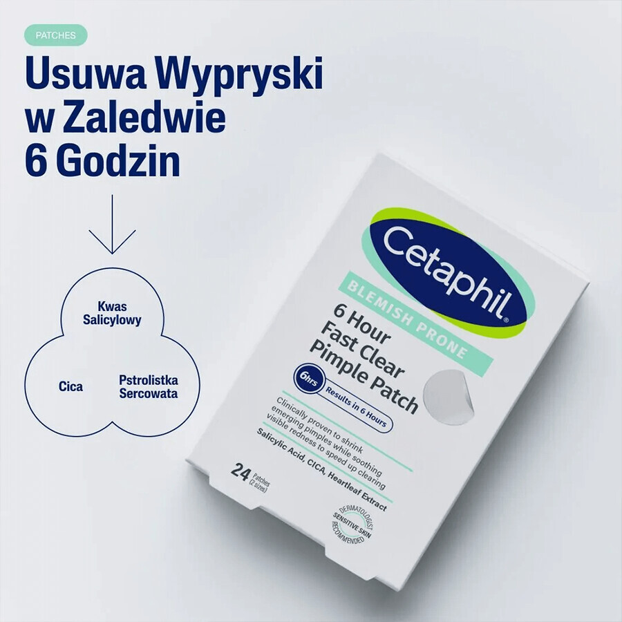 Set Cetaphil EM Cleansing and Care, Micellar emulsion for sensitive skin cleansing, for the whole family, 250 ml + spot patches for blemishes, 24 pieces
