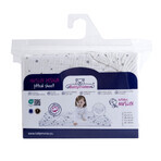 BabyMatex, lenzuolo in mussola con elastico 60 cm x 120 cm, Muslin Design, bianco con stelle