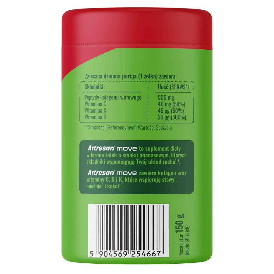 Artresan Move, Geleebohnen, Ananas-Geschmack, 150 g