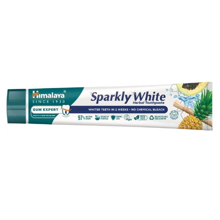 Set Himalaya Sparkly White, pastă de dinți pe bază de plante, albire, 2 x 75 ml