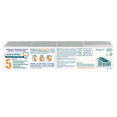 Set Himalaya Sparkly White, pastă de dinți pe bază de plante, albire, 2 x 75 ml