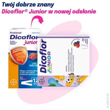 Dicoflor Junior, für Kinder ab 3 Jahren und Erwachsene, Waldfruchtgeschmack, 20 Beutel