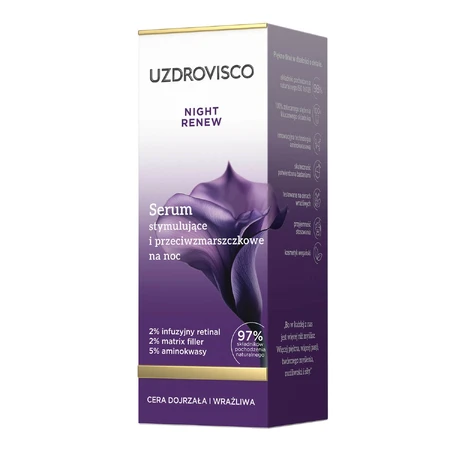 Uzdrovisco Night Renew, suero de noche estimulante y antiarrugas, 30 ml