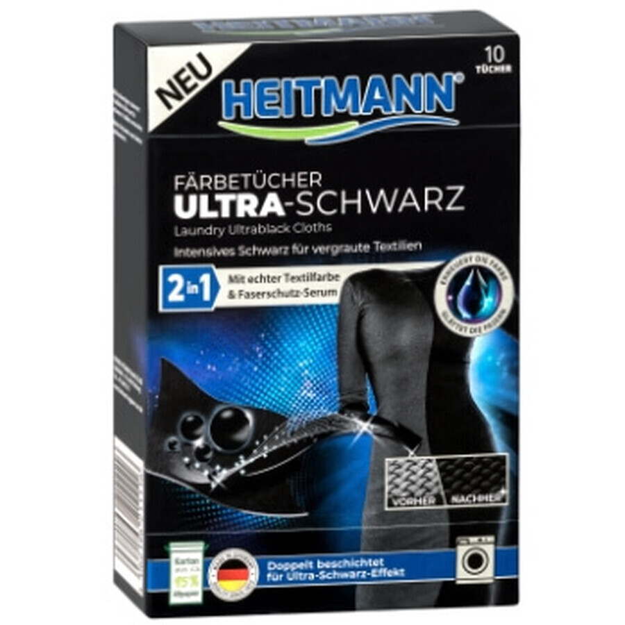 Heitmann, Ultra Black, Textile dye cloths, 10 pieces
