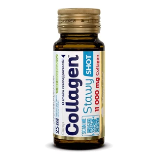 Olimp Collagen Stawy Shot, glazen ampul, zwarte bessensmaak, 25 ml