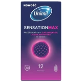 Unimil Sensation Max, latex condoms with tabs, 12 pieces