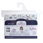 BabyMatex, mousseline deken met elastiek 60 cm x 120 cm, mousseline dessin, wit met autootjes BabyMatex, mousseline deken met elastiek 60 cm x 120 cm, mousseline dessin, wit met autootjes