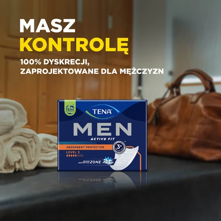Set Tena Men Active Fit, anatomische Einlagen für Männer, Stufe 3, 2 x 20 Stück