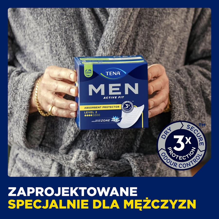 Set Tena Men Active Fit, anatomische Einlagen für Männer, Stufe 3, 2 x 20 Stück