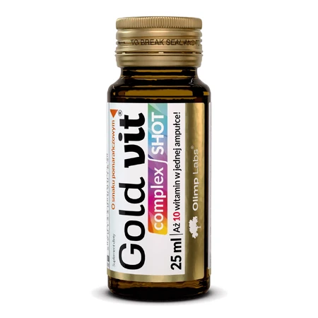 Olimp Gold-Vit Complex Shot, ampoule en verre, saveur orange, 25 ml