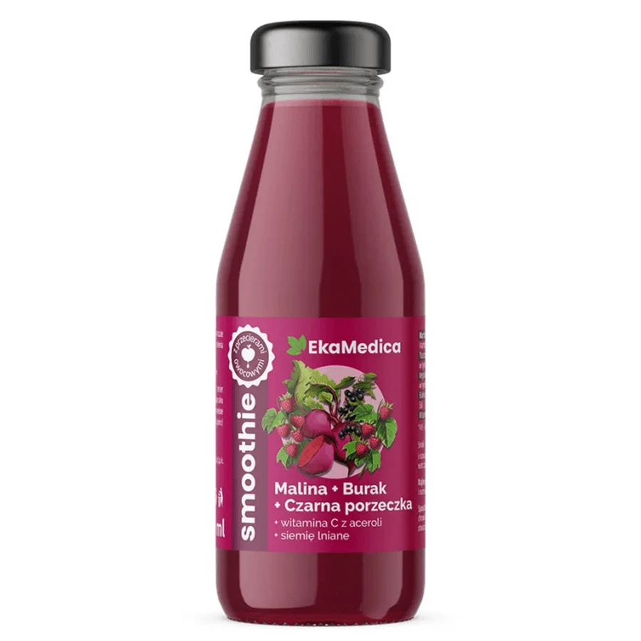 EkaMedica, smoothie, raspberry-beet-blackcurrant, 250 ml