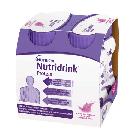 Nutridrink Protein kit, preparado nutricional, melocotón-mango, 4 x 125 ml + sabor fresa, 4 x 125 ml + sabor frutas del bosque, 4 x 125 ml + sabor frutos rojos, 4 x 125 ml