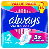 Always Ultra Day, compresas con alas, Super, 16 uds.