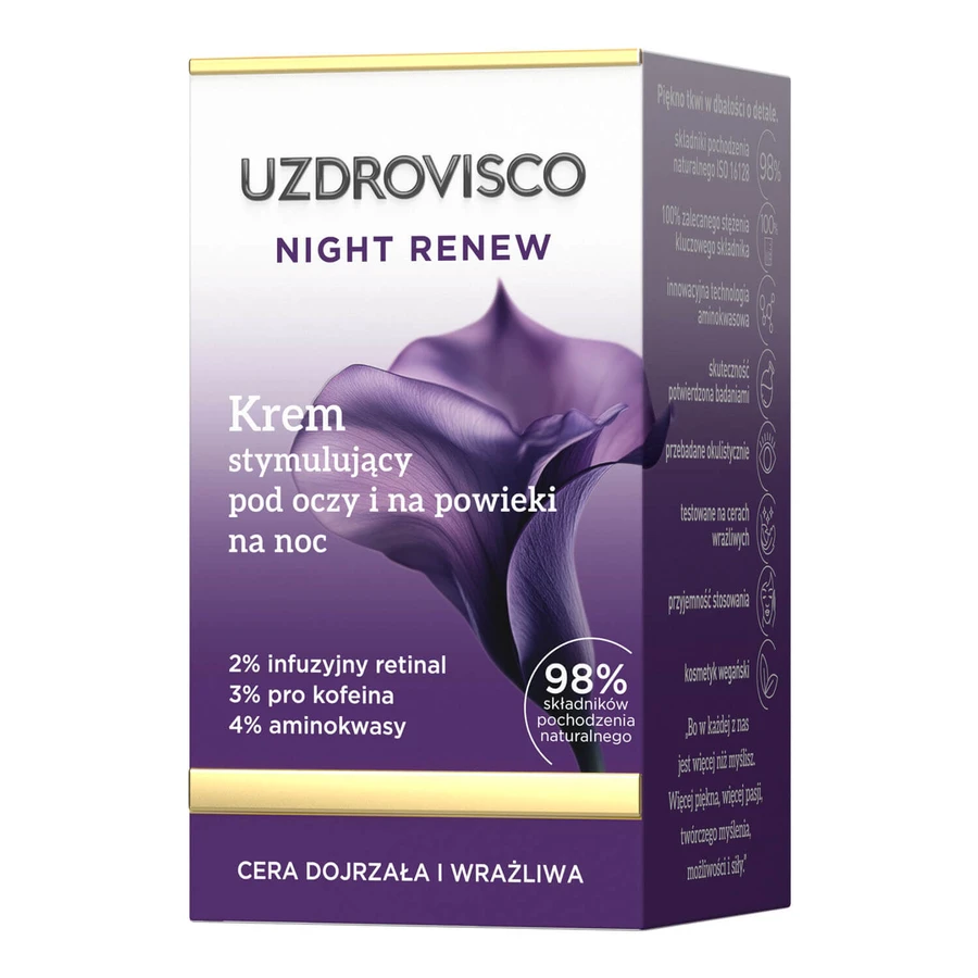 Uzdrovisco Night Renew, stimulating eye and eyelid night cream, 15 ml