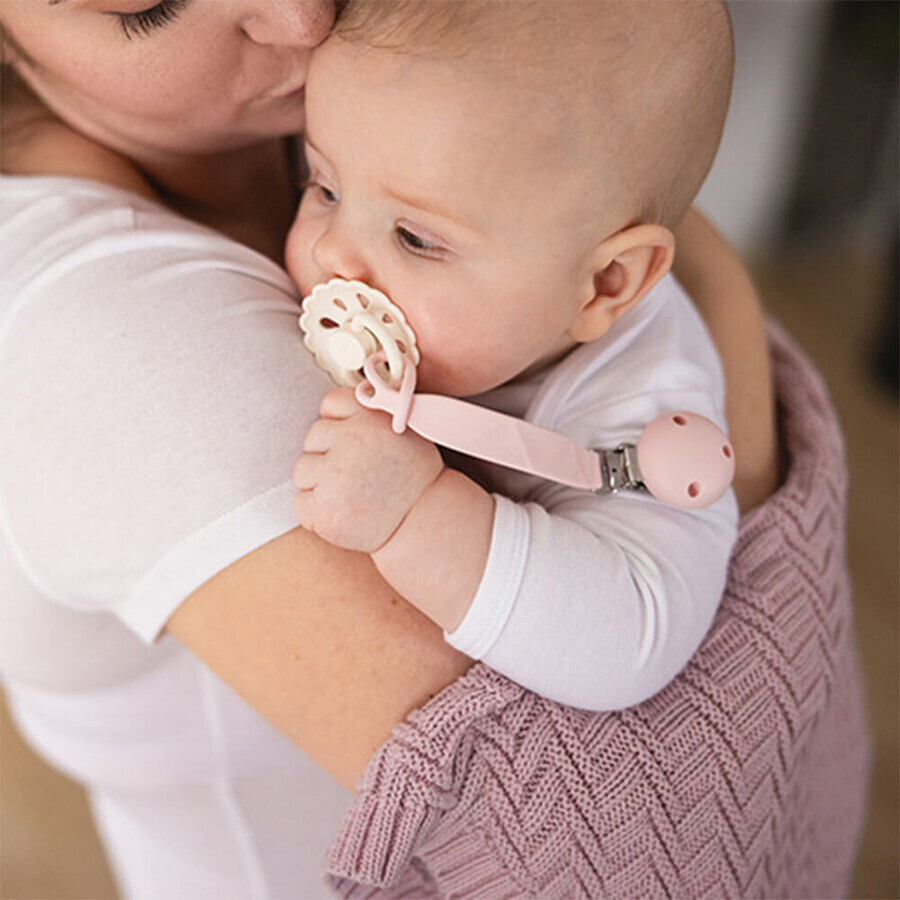 BabyOno, etiqueta de silicona para chupete, rosa