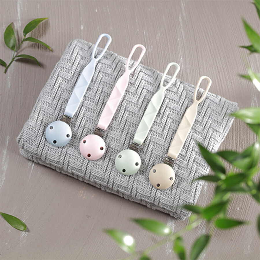 BabyOno, etiqueta de silicona para chupete, rosa