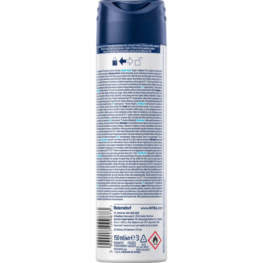 Nivea Men Derma Control Defend, antitranspirante, spray, 150 ml