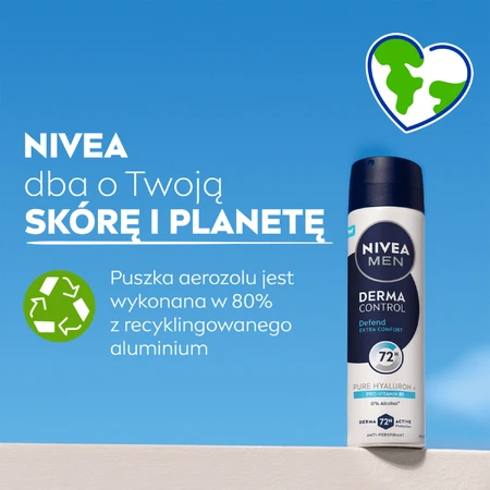 Nivea Men Derma Control Defend, antitranspirante, spray, 150 ml