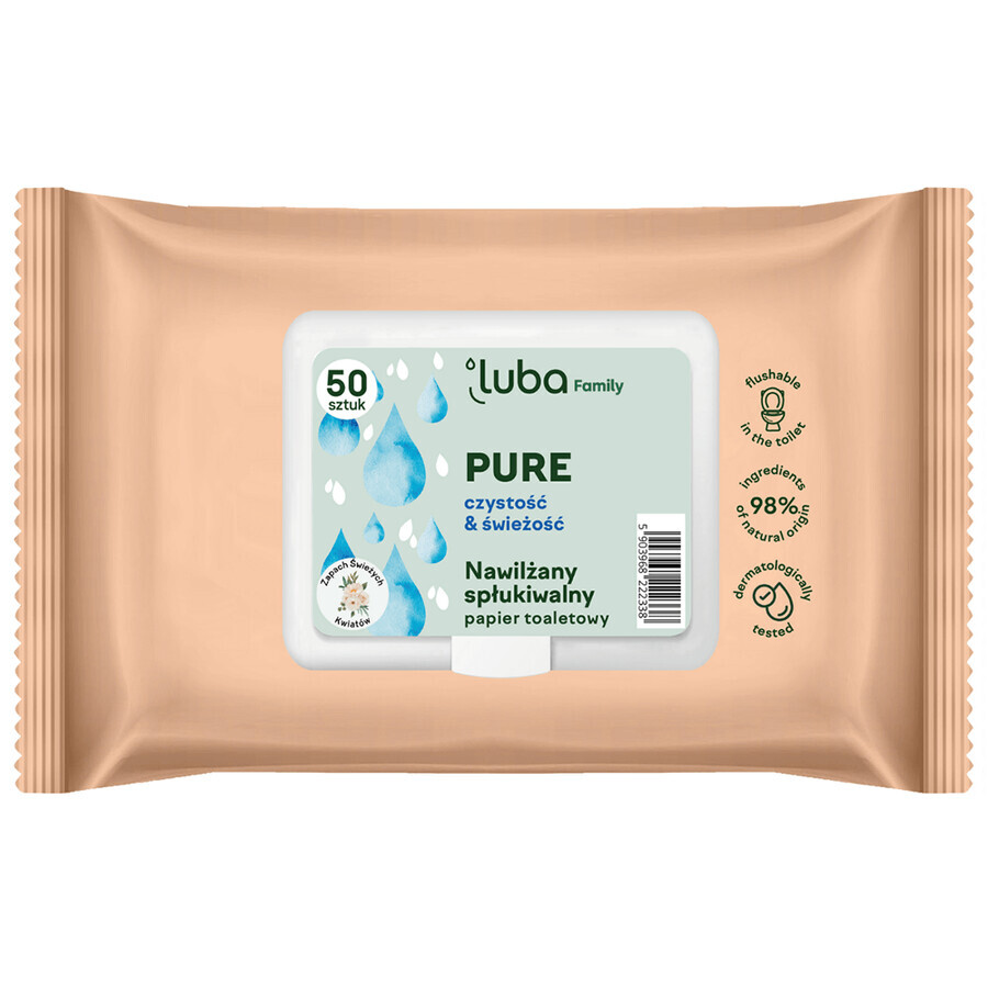 Luba Eco Family, feuchtes Toilettenpapier, rein, 50 Stück
