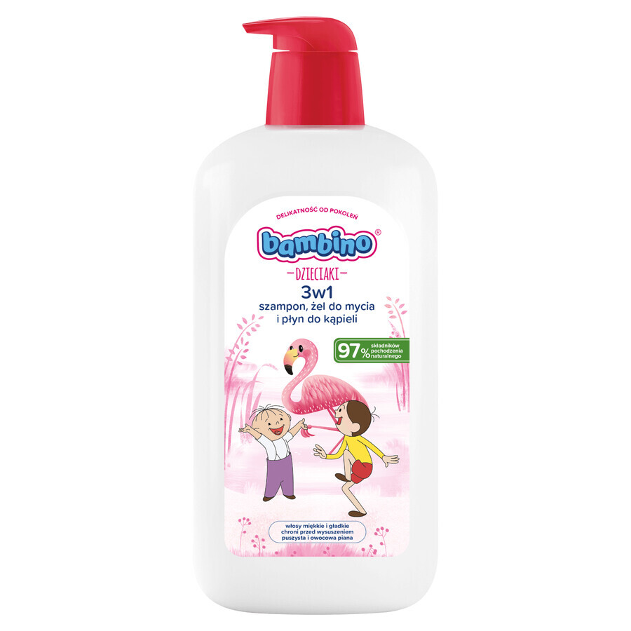 Bambino Kids, 2-in-1 body and hair wash gel, flamingo, from 1 year, 1 l