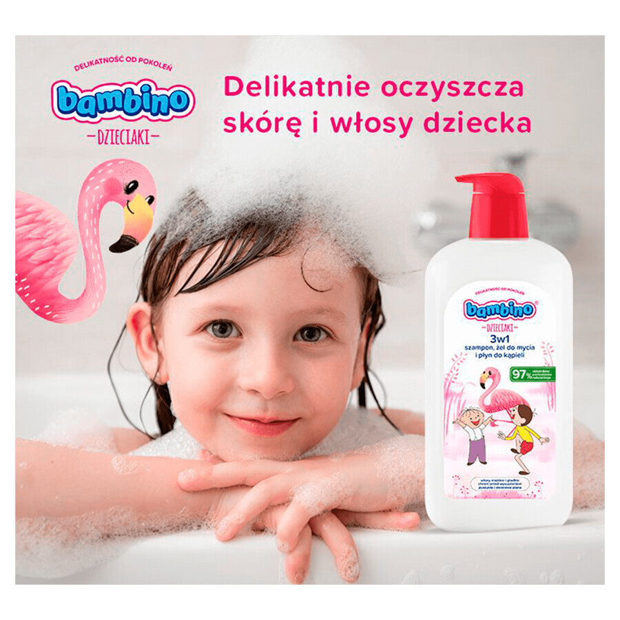 Bambino Kids, 2-in-1 body and hair wash gel, flamingo, from 1 year, 1 l