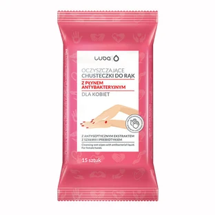 Luba, lingettes humides nettoyantes avec liquide antibactérien, pour femmes, 15 pièces