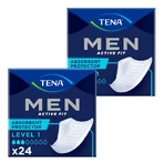 Set Tena Men Active Fit, anatomische inlegzolen voor heren, niveau 1, 2 x 24 stuks