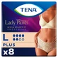 Tena Lady Pants Creme, saugfähige Slips, Größe L, 95-130 cm, Plus, 8 Stück