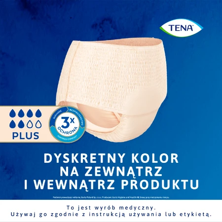 Tena Lady Pants Creme, saugfähige Slips, Größe L, 95-130 cm, Plus, 8 Stück
