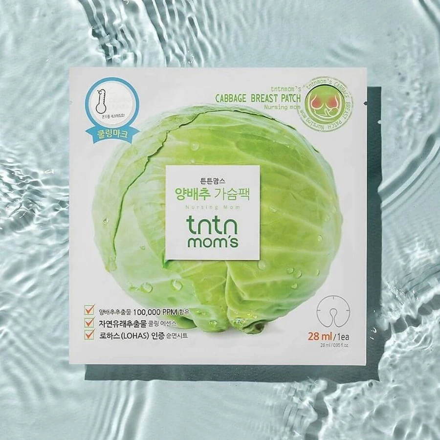 Tntn mom's, breast mask with cabbage extract, 8 pieces