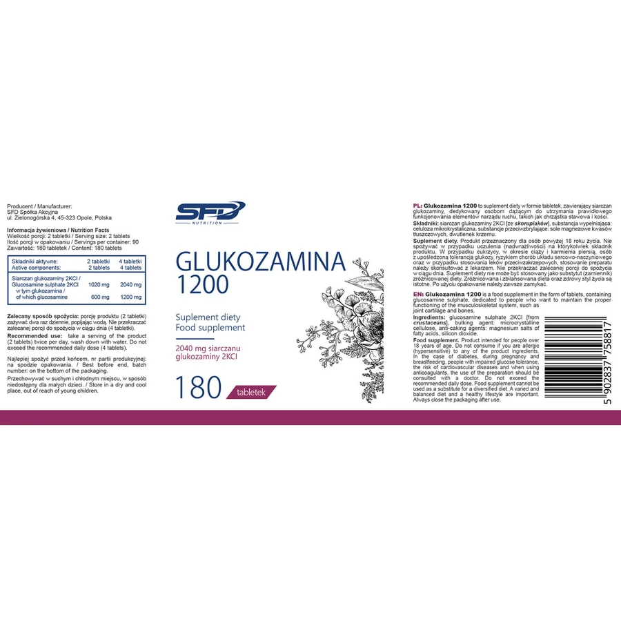 SFD Glucosamine 1200, 180 tabletten