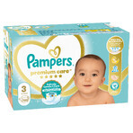 Pampers Premium Care, scutece, mărimea 3, 6-10 kg, 120 buc + pelerină prosop Psi Patrol gratuit