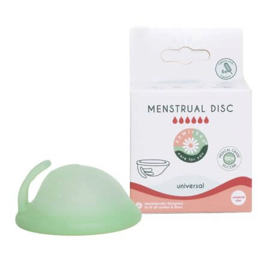 Reusable menstrual pad green color, universal size, 1 piece, FemiEko