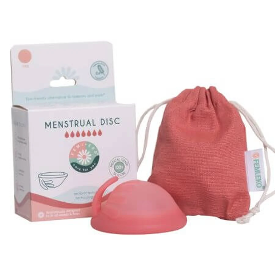 Wiederverwendbare Menstruationsscheibe, rosa Farbe, Universalgröße, 1 Stück, FemiEko