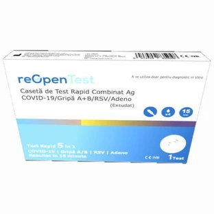Test Rápido para Sars-Cov 2 Ag e Influenza A&B/RSV/ADENO 5 en 1 Combo Reopen, 1 unidad, Montana Med