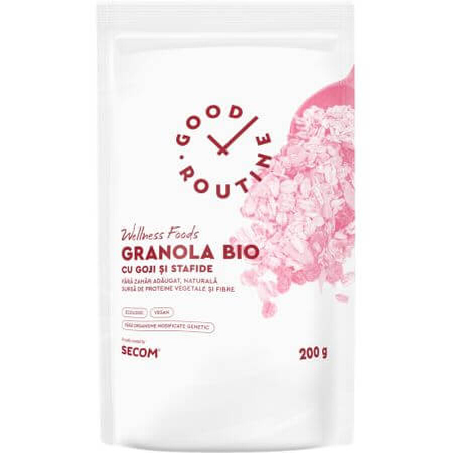 Granola Bio cu goji si stafide Good Routine, 200 g, Secom