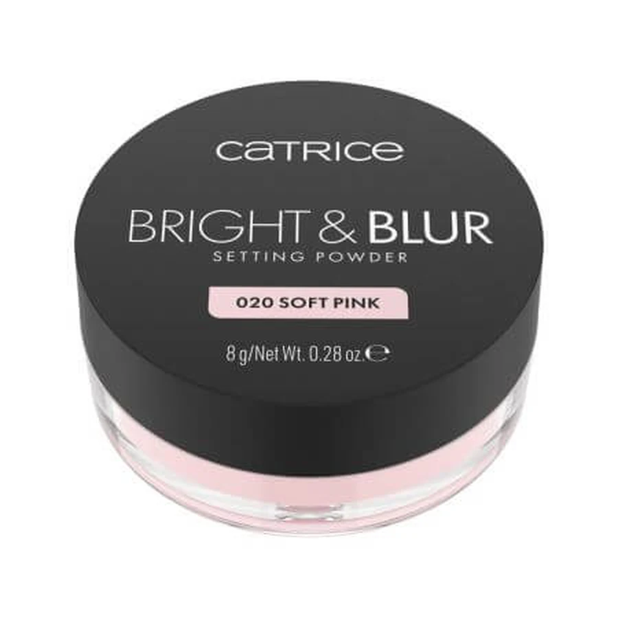 Setting Powder, 020 Zacht Roze, Bright & Blur Setting Powder, 9 g, Catrice