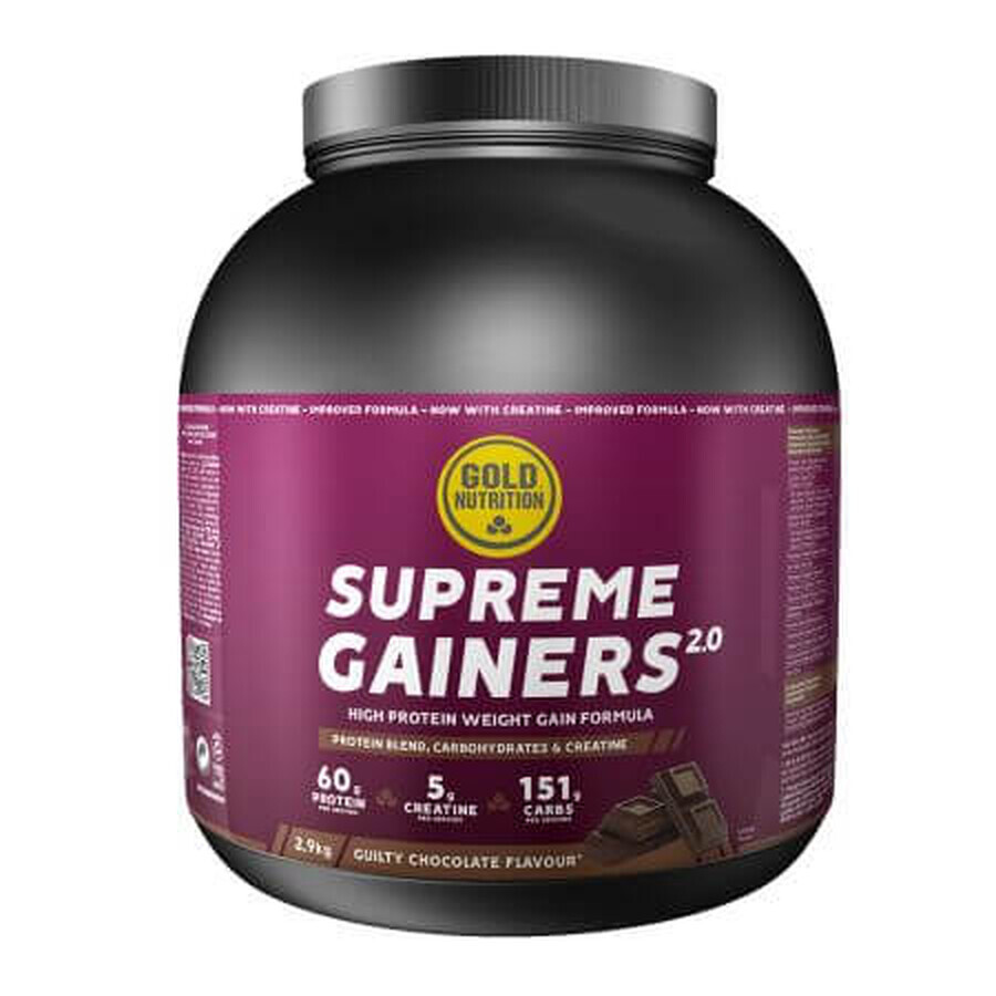 Supreme Gainers 2.0 con sabor a chocolate, 2900 g, Gold Nutrition