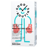 Vitamine D3 voor kinderen Daily-D3 Jr Good Routine, 500 IE, 15 ml, Secom
