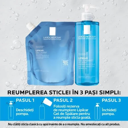 Livre Gel douche apaisant et protecteur pour peaux sensibles Lipikar, 400 ml, La Roche-Posay